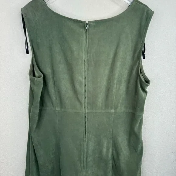 Sag Harbor Women's Jacket & Dress 2 Piece Suit Set Solid Olive Green - Picture 7 of 15